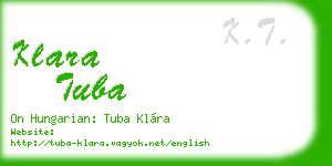 klara tuba business card